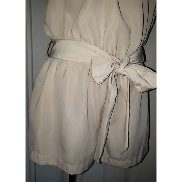 Forever 21 Lace & Tie Bow Belt Cream Jumpsuit Romper Women Size Medium M - Picture 3 of 11